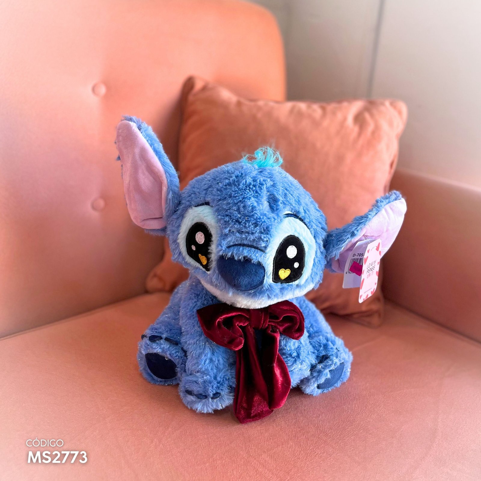 Peluche Stitch con moño 25cm - Image 3